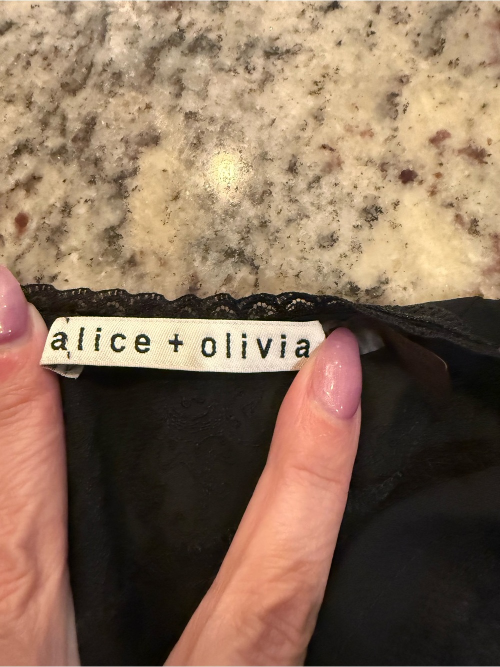 Alice + Olivia Black Sheer Long-Sleeve Blouse - Picture 6 of 9